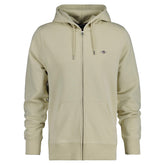 GANT Men's Reg Shield Full Zip Hoodie Hooded Sweatshirt , Silky Beige,L